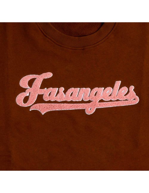 Fasangeles - felpa tuta con logo peluche fa25bc01 choccolate