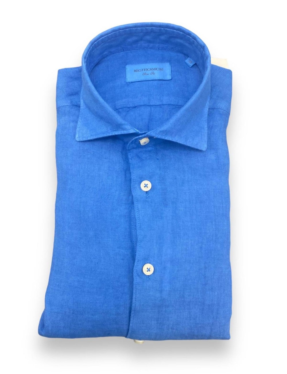 Mastricamicia-camicia in lino fr069 mc309 30 luca celeste