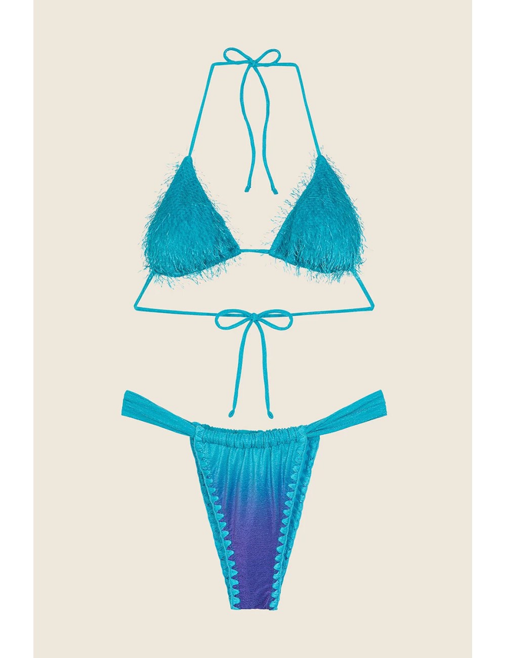 Effek - bikini triangolo con slip brasiliano fisso fantasia fk25-1131x46