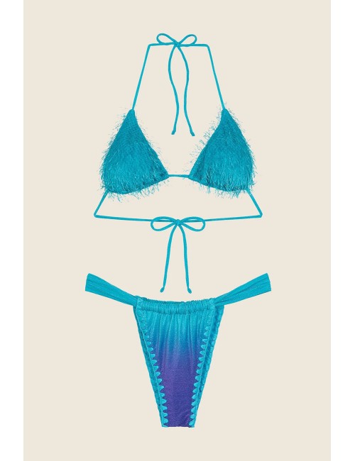 Effek - bikini triangolo con slip brasiliano fisso fantasia fk25-1131x46