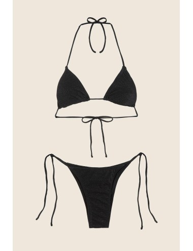 Effek - bikini triangolo con slip regolabile nero fk25-1140bk