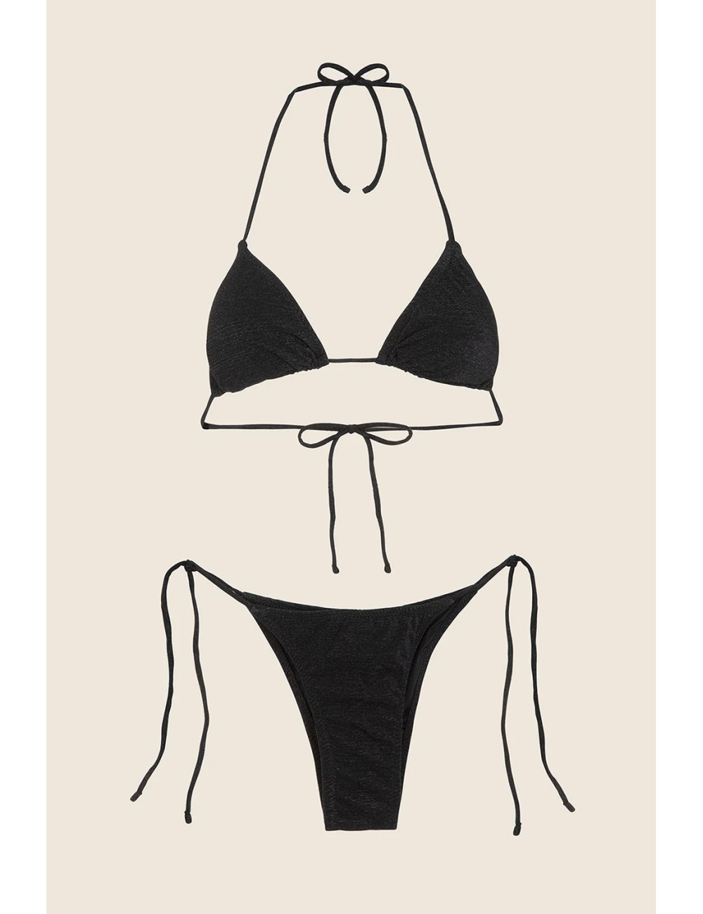 Effek - bikini triangolo con slip regolabile nero fk25-1140bk