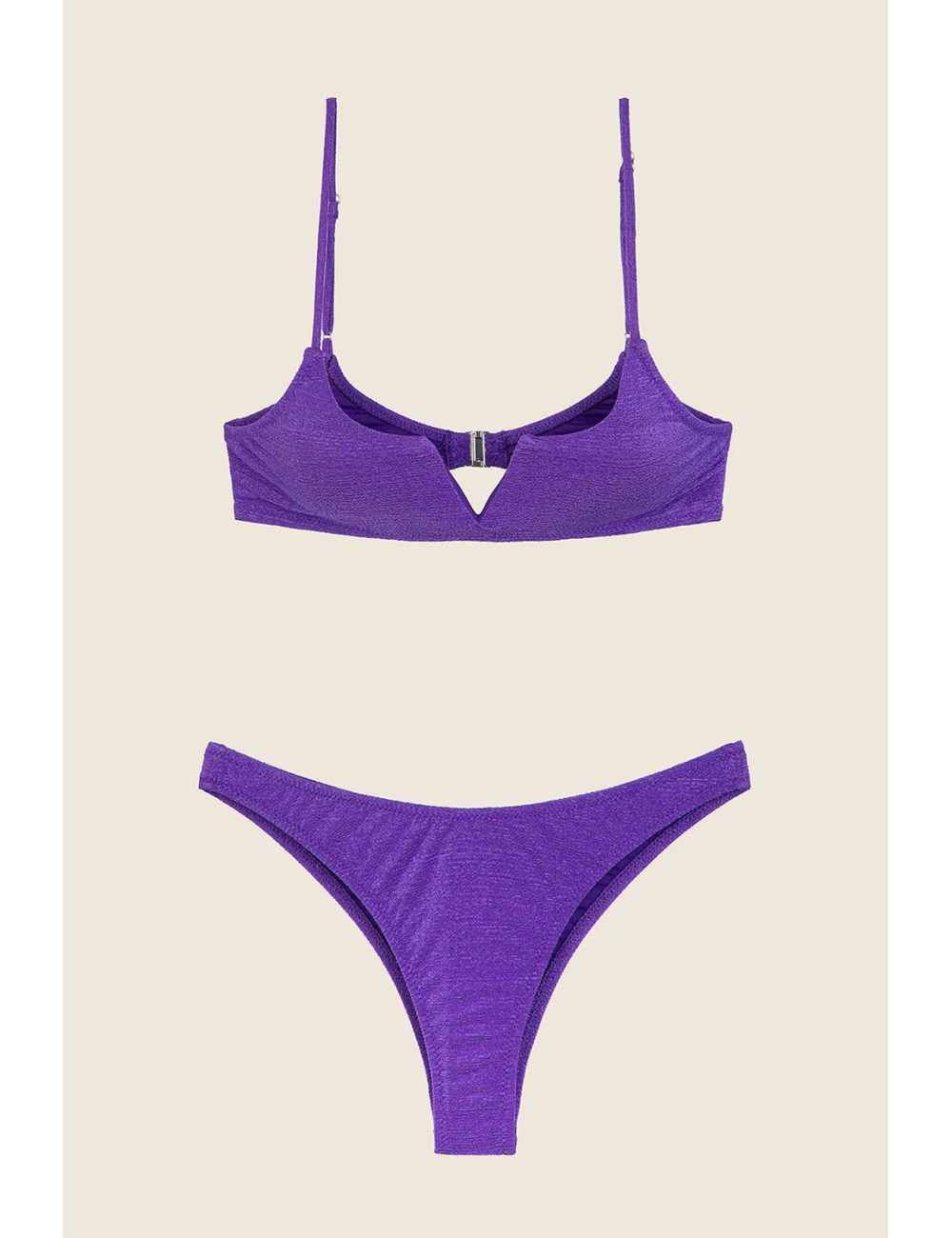 Effek - bikini top con ferretto e slip americano fisso viola fk25-1143pr