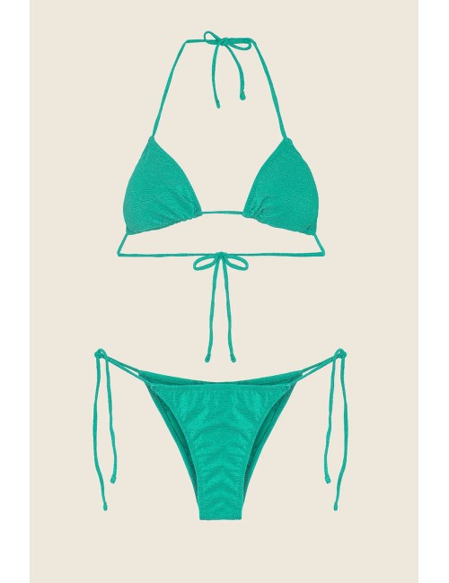 Effek - bikini triangolo con slip regolabile verde fk25-1140gn