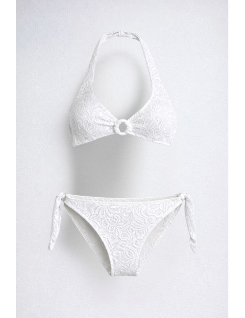 Ilaria vitagliano - bikini vela in pizzo bianco