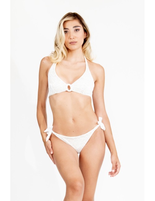 Ilaria vitagliano - bikini vela in pizzo bianco