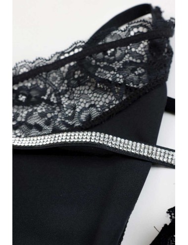 Admas - completo push-up e perizoma con pizzo 44598 nero