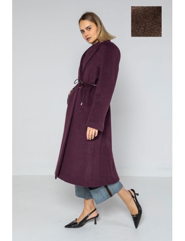 Lokita - cappotto lungo tessuto diagonale  bicolor 1194 lok07893 beige