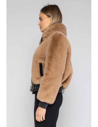 Lokita - pelliccia sintetica tessuto combinato 1116 lok581 beige