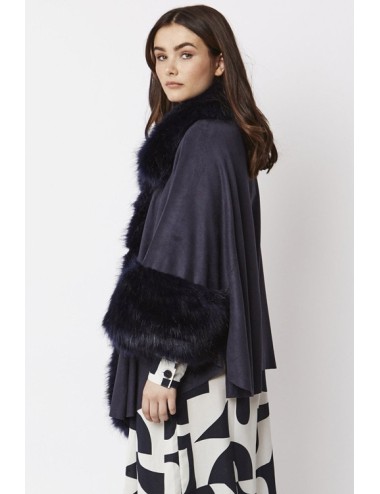 Mantella in ecopelle scamosciata blu sufm34a-07