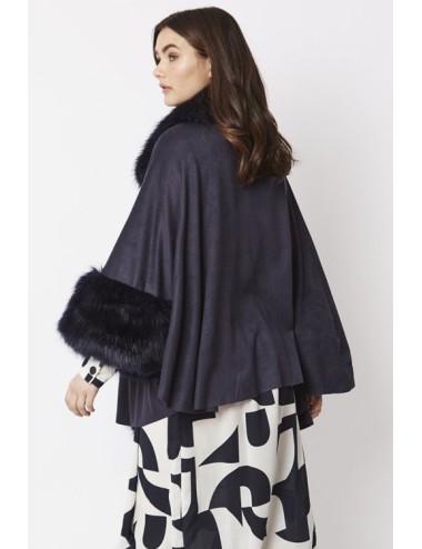 Mantella in ecopelle scamosciata blu sufm34a-07