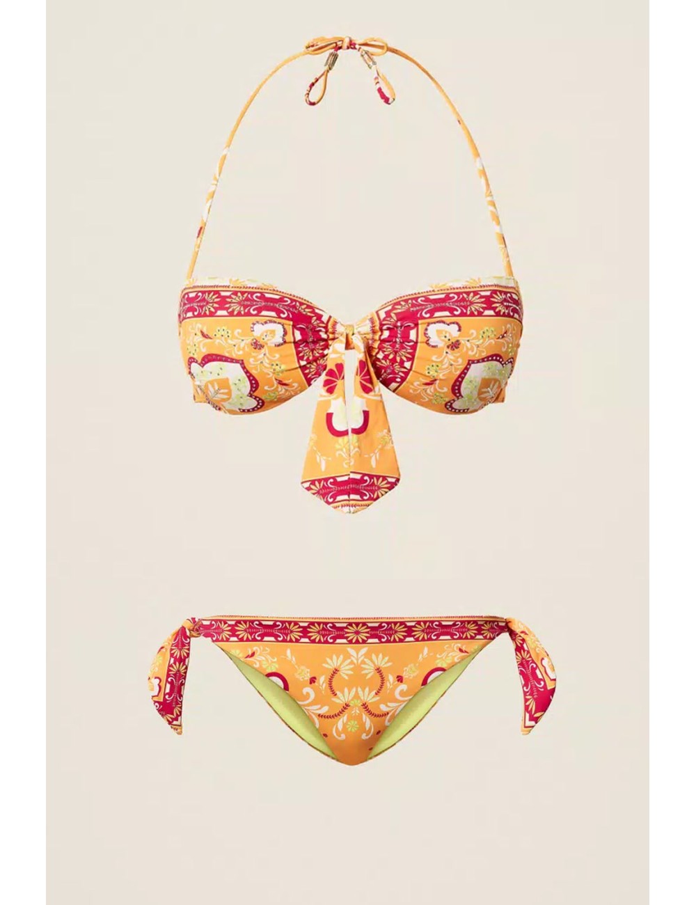 Twinset - bikini fascia con slip tanga fiocchi