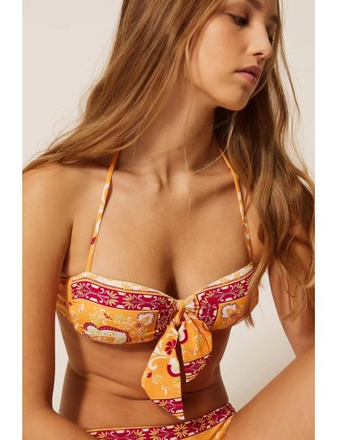 Twinset - bikini fascia con slip tanga fiocchi