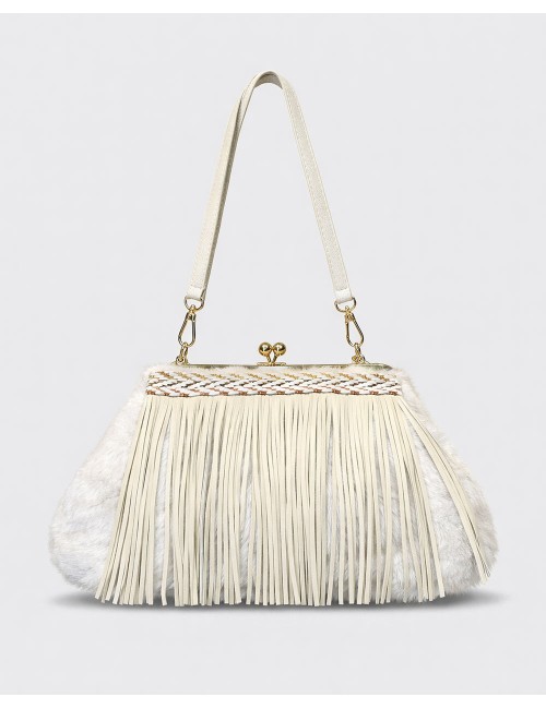 Pho firenze – borsa a mano con frange e dettagli intrecciati