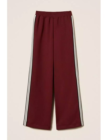 Twinset - pantaloni ampi in tessuto scuba 252ll2gdd 12818 red wine