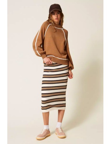 Twinset - lupetto bic. camel/off white 252li3ncc 12725