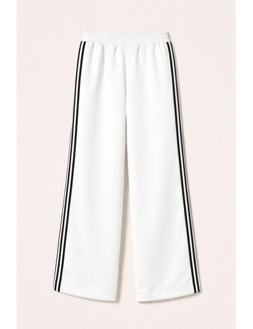 Twinset - pantaloni ampi in tessuto scuba 252ll2gdd 00526 off white