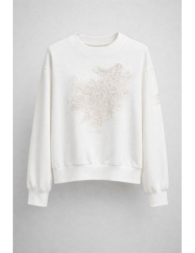 Ermanno scervino - felpa in cotone d474m607lem 10104 bianco