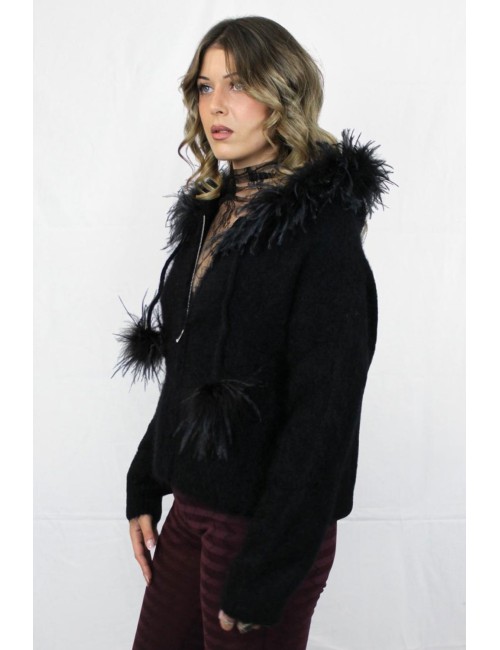 Pho firenze - maglia mohair lux 4324017 nero