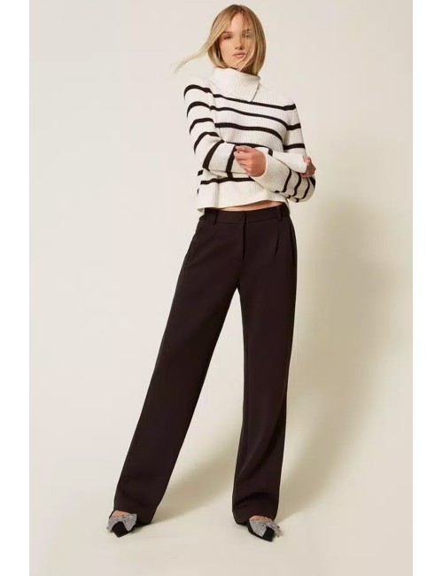 Twinset - pantalone black chocolate 252li2lcc 11054