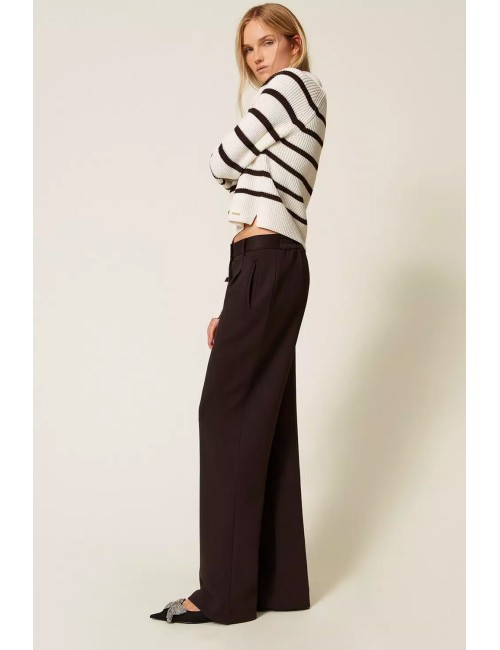Twinset - pantalone black chocolate 252li2lcc 11054