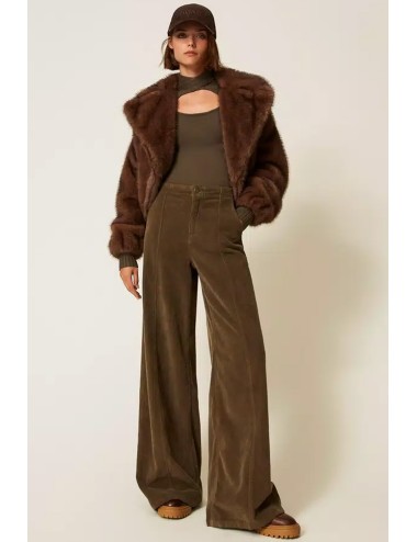 Twinset - maglia fitted con cut-out 252li3fdd 12655 green olive