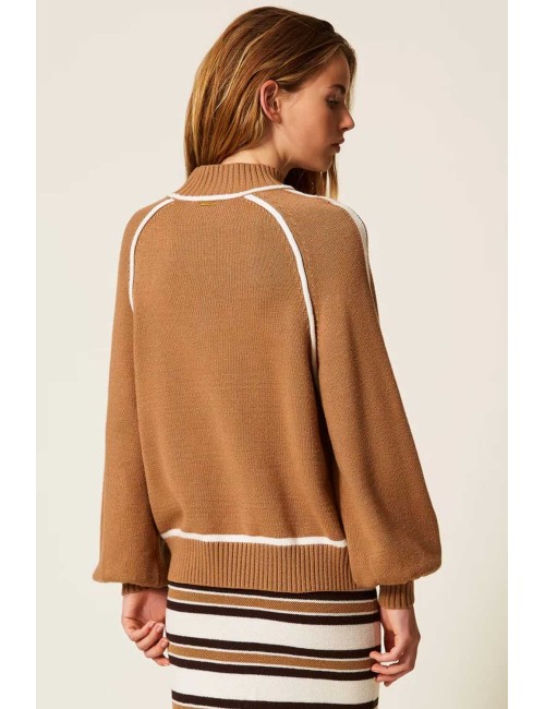 Twinset - lupetto bic. camel/off white 252li3ncc 12725