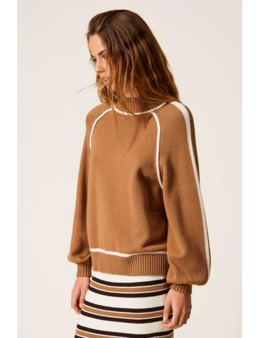 Twinset - lupetto bic. camel/off white 252li3ncc 12725