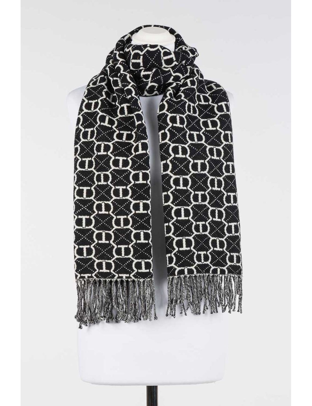 Twinset - stola bic. off white/nero 252li4bjj 02722