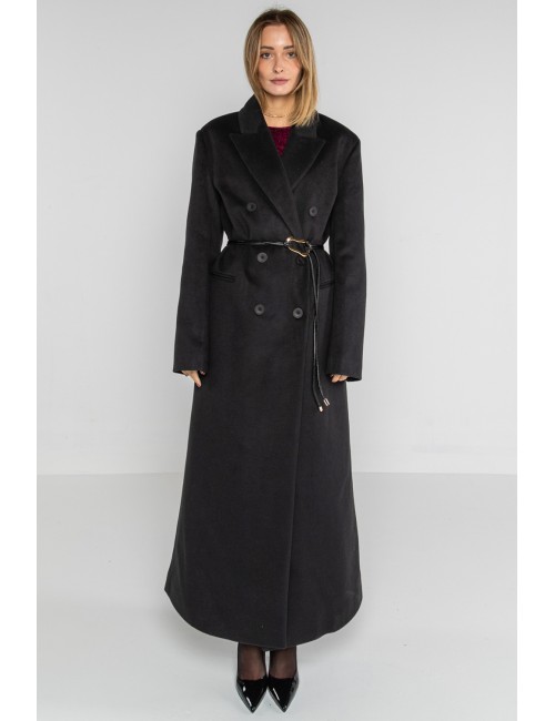 Lokita - cappotto lungo over doppiopetto 1194 lok07892 nero