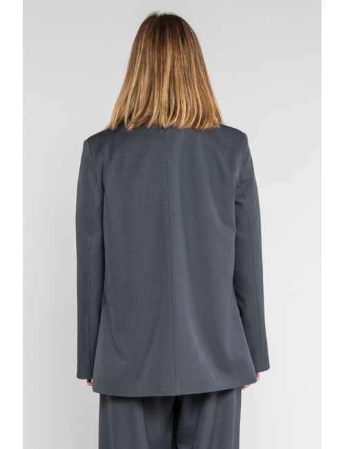 Lokita - giacca tessuto diagonale con spille 1194 lok07902 blu