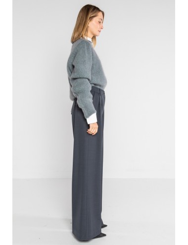 Lokita - pantalone palazzo tessuto diagonale 1194 lok07903 blu