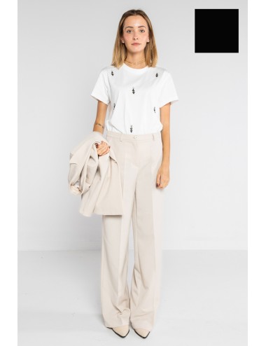 Lokita - pantalone palazzo basic in poly viscosa 1194 lok07905 nero