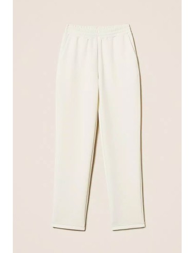 Twinset - pantaloni a sigaretta in tessuto scuba 252ll2gee 00526 off white