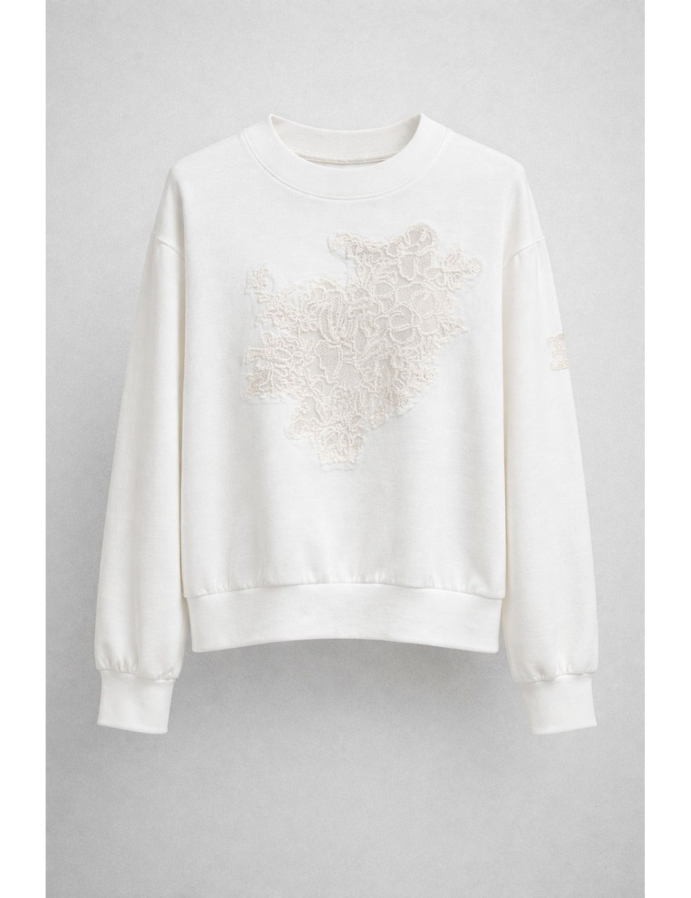 Ermanno scervino - felpa in cotone d474m607lem 10104 bianco