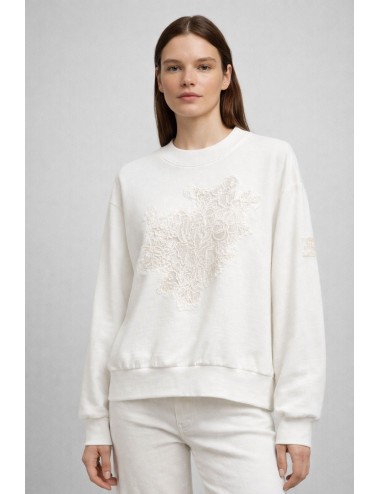 Ermanno scervino - felpa in cotone d474m607lem 10104 bianco