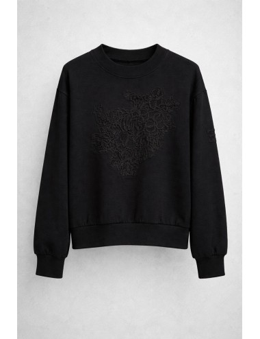 Ermanno scervino - felpa in cotone d474m607lem 95708 nero