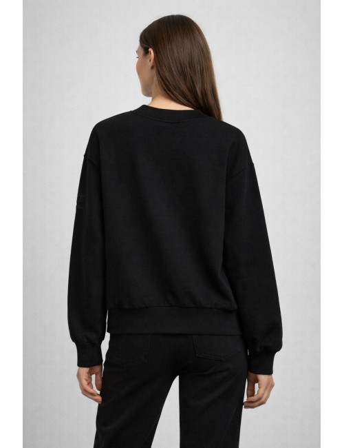 Ermanno scervino - felpa in cotone d474m607lem 95708 nero