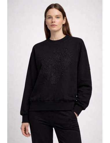 Ermanno scervino - felpa in cotone d474m607lem 95708 nero