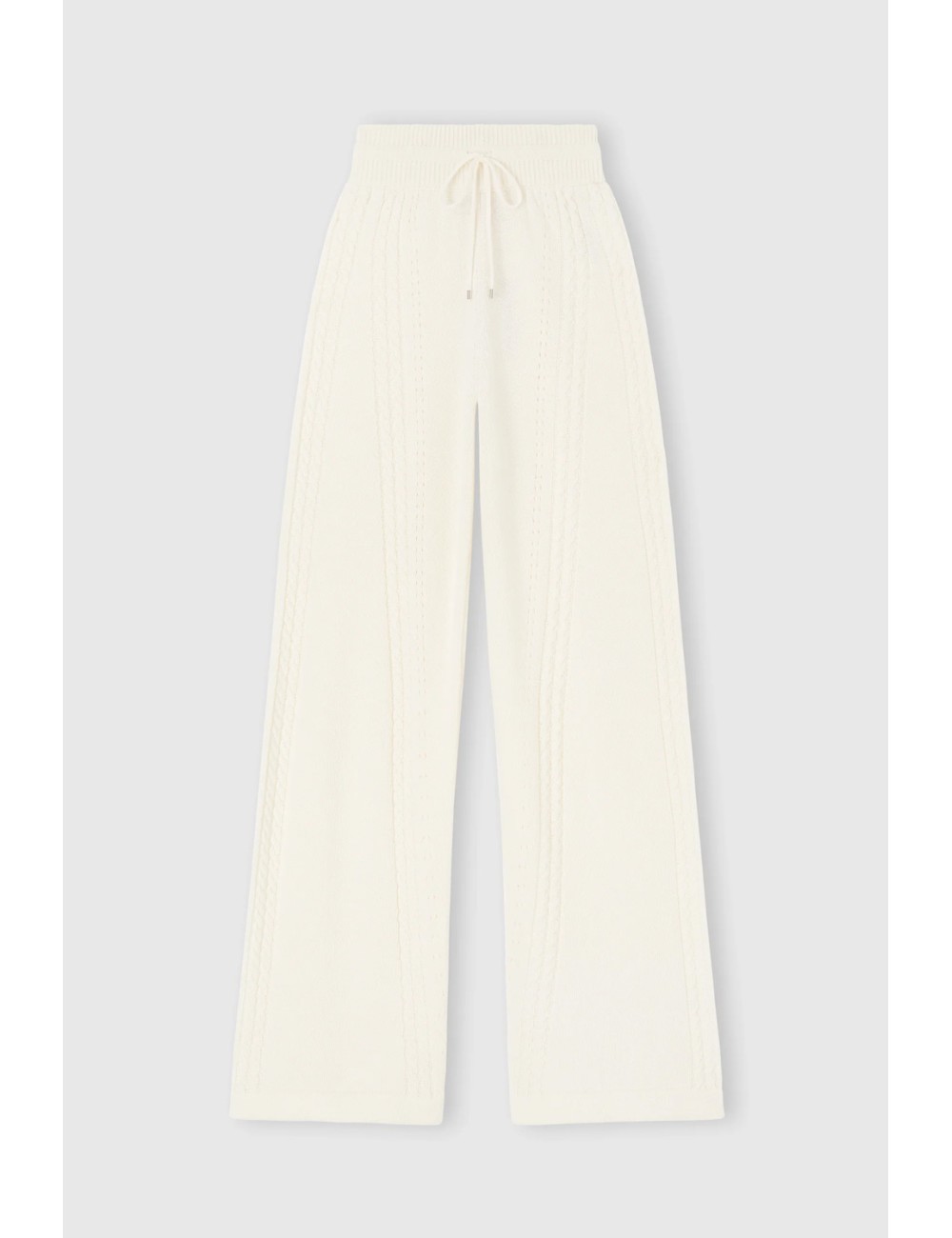 Ermanno scervino - pantalone cropped in misto lana e cashmere con motivo a treccia d474p501njg 10606