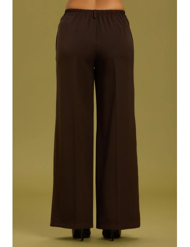 Take two - pantalone palazzo con elastico dt01166 moro