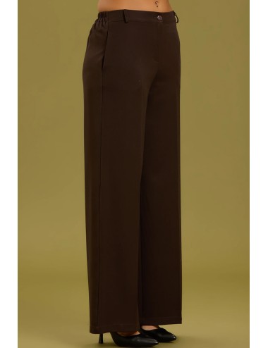 Take two - pantalone palazzo con elastico dt01166 moro