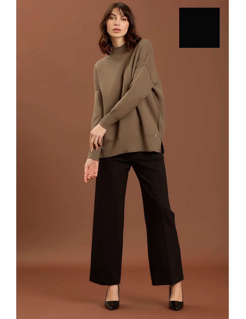 Take two - pantalone palazzo punto milano dt01199 nero