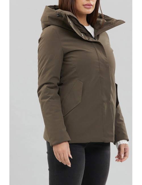 Take two - giubbino corto in softshell dt00806 verde militare