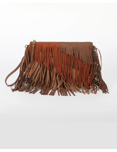 Mimi muà - borsa a busta con frange m8-h201316 cuoio