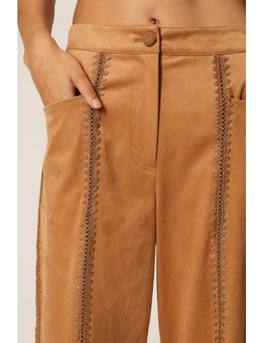Twinset - pantalone con bordi laterali ricamati