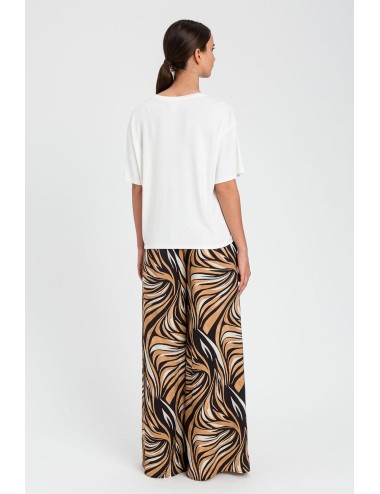 Twinset - pantalone largo fantasia zebra