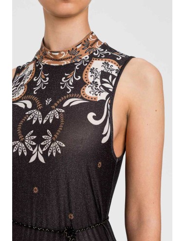 Twinset - abito lungo smanicato st. foulard