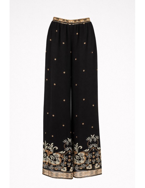 Twinset - pantalone palazzo stampa foulard