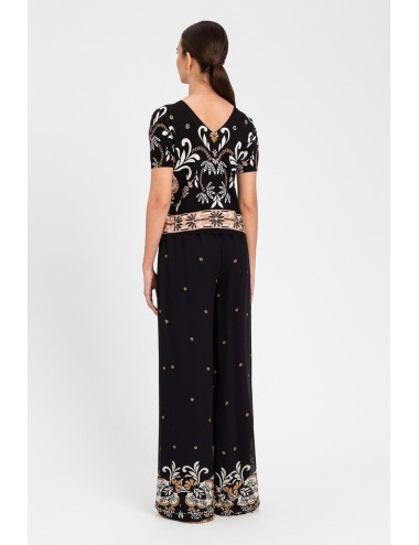 Twinset - pantalone palazzo stampa foulard